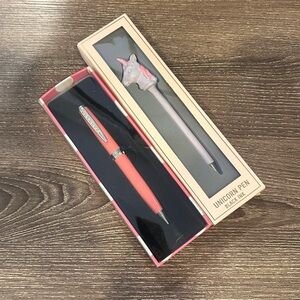 NWT Unicorn and Pink Ballpoint Pen Set